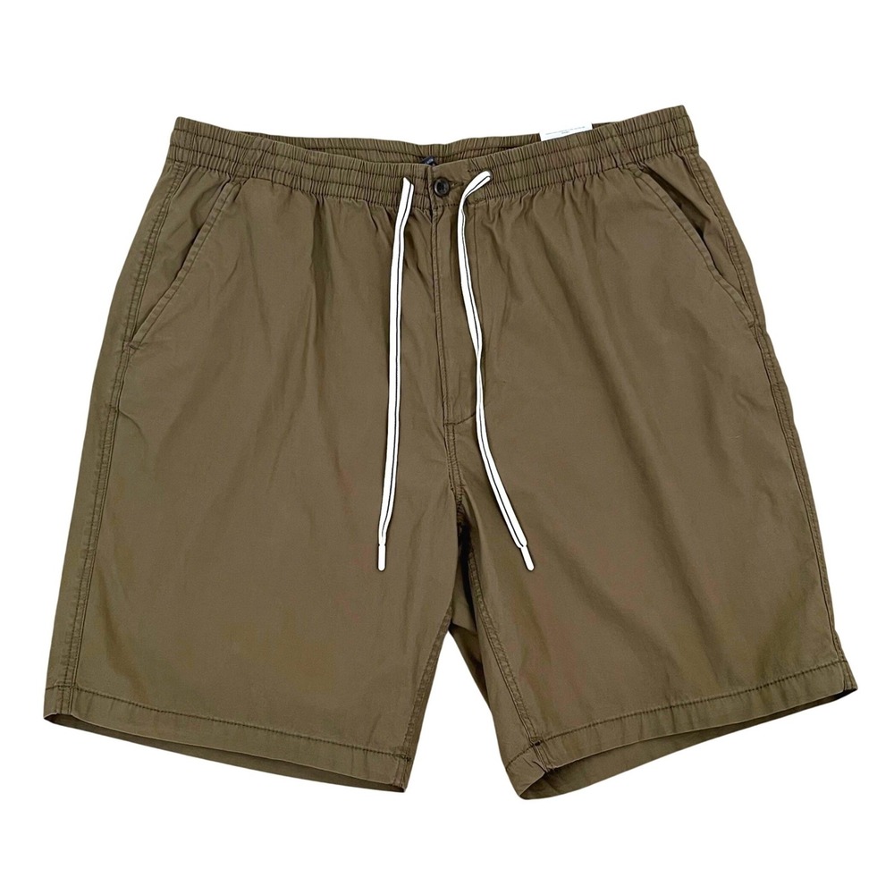 NWT St John's Bay Mens 10" Deck Short 2XLT Olive Green Stretch Elastic Waist Zip